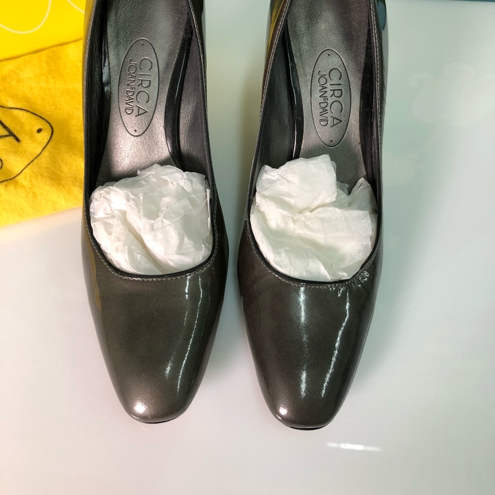 Circa Joan David pumps in pewter patten leather